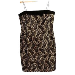 Talbots Lace Sheath Cocktail Dress Black Plus Size 16